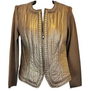 Peter Nygard Bronze Leather Jacket 10-12 Petite